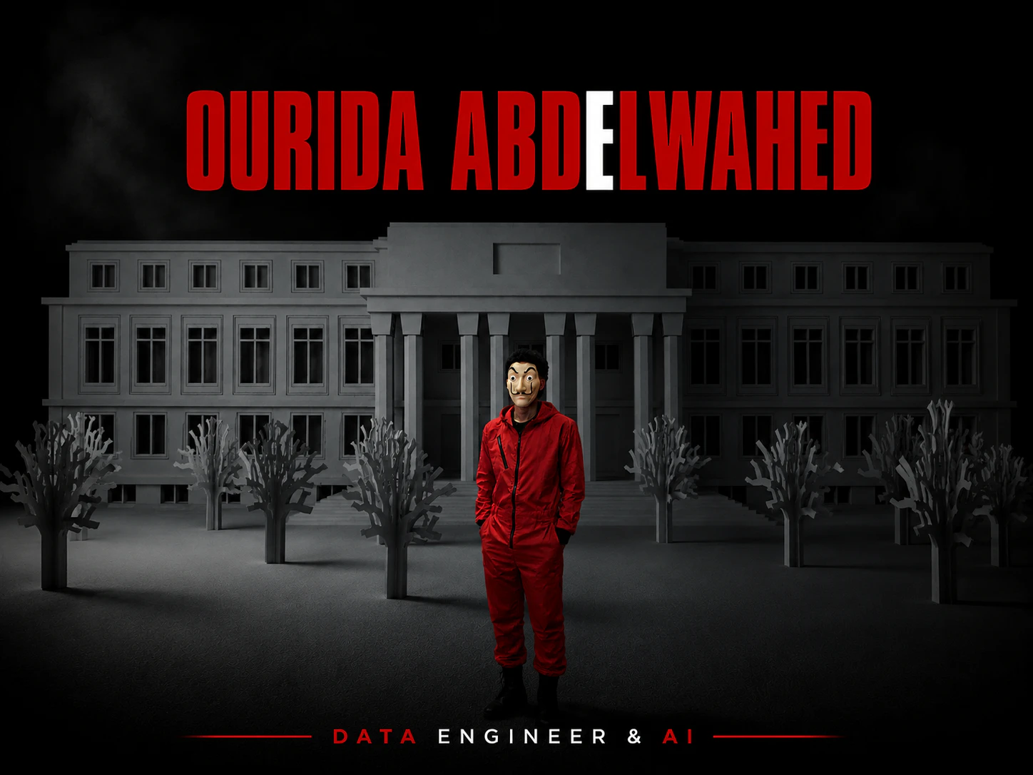 Abdelwahed Ourida in a Casa de Papel-inspired cinematic portrait
